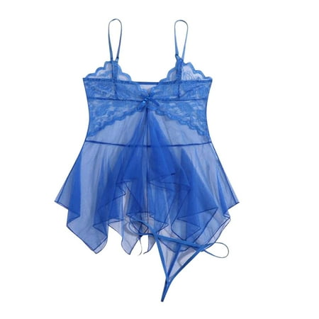 Women Babydoll Nightgown Babydoll Dress For Women Sexy Blue Dress Lace Chemise Sleepwear Sexy Sleepwear For Women