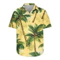 thumbnail image 5 of Handshe Men's Hawaiian Shirt Tops Vintage Short Sleeve Button Down Beach Shirt Male Tropical Floral Summer Pullover Party Holiday, 5 of 7
