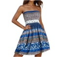 thumbnail image 2 of Aqestyerly Robe Maxi Sans Bretelles à Fleurs - Robe de Mariage Boho avec Imprimé Bohème et Fente Latérale pour Vacances Tropicales, 2 of 9