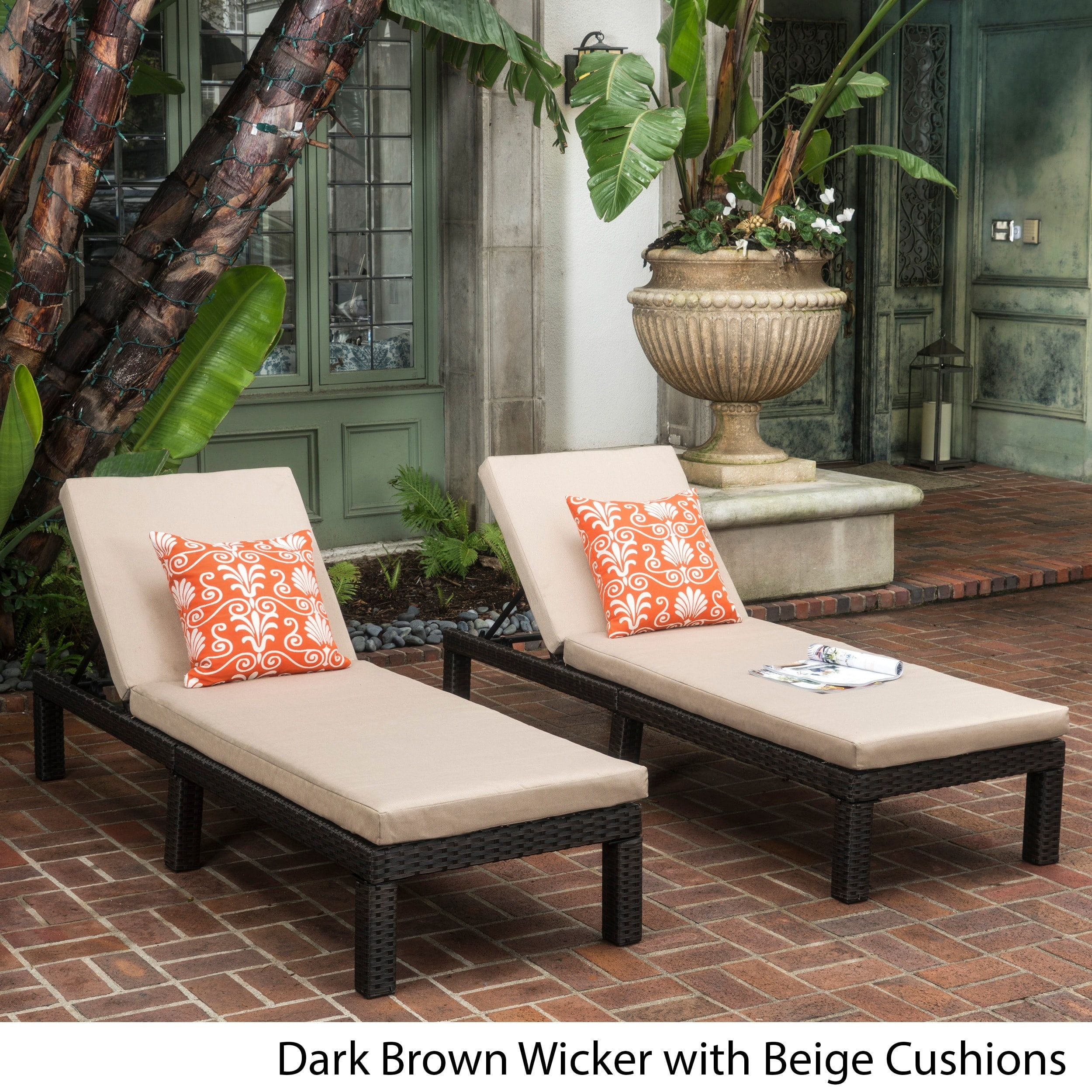 Christopher Knight Home Thira Outdoor Wicker Chaise Lounges with Aluminum Frame Mix Mocha 4-Pcs Set