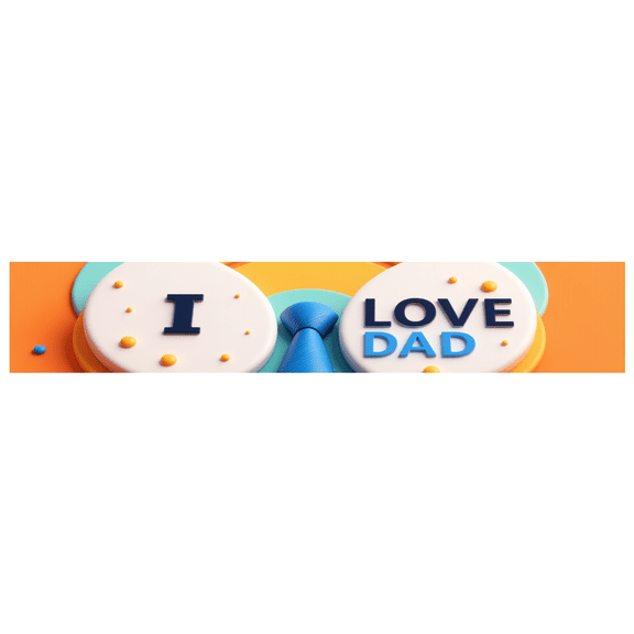 Heart Pattern I Love Dad Decorative Banner Tie Design Father's Day Celebration for Father's Day Celebration Party Decoration Indoor Use