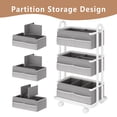 thumbnail image 5 of 3-Tier Baby Diaper Caddy Organizer Cart, Mobile Nursery Storage Carts with Wheels, 3 Dividers & 6 Mesh Pockets Durable Metal Utility Cart for Nursery, Bedroom, Bathroom, Baby Essentials Organization, 5 of 9