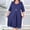 273#Navy, variant on Women's Fashion Casual Comfort Solid Color Fold Button Round-Neck Dress Plus Size Dress Christmas Tree Dressing 1950s Wedding Guest Dress