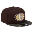 thumbnail image 3 of Men's New Era  Dark Brown San Francisco 49ers Burnt Wood Camo 9FIFTY Snapback Hat, 3 of 5