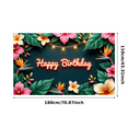 thumbnail image 3 of Yatrandify Colorful Floral Happy Birthday Banner Decorative Lights Neon Print Tropical Hibiscus for Birthday Party Celebration Outdoor Indoor, 3 of 7