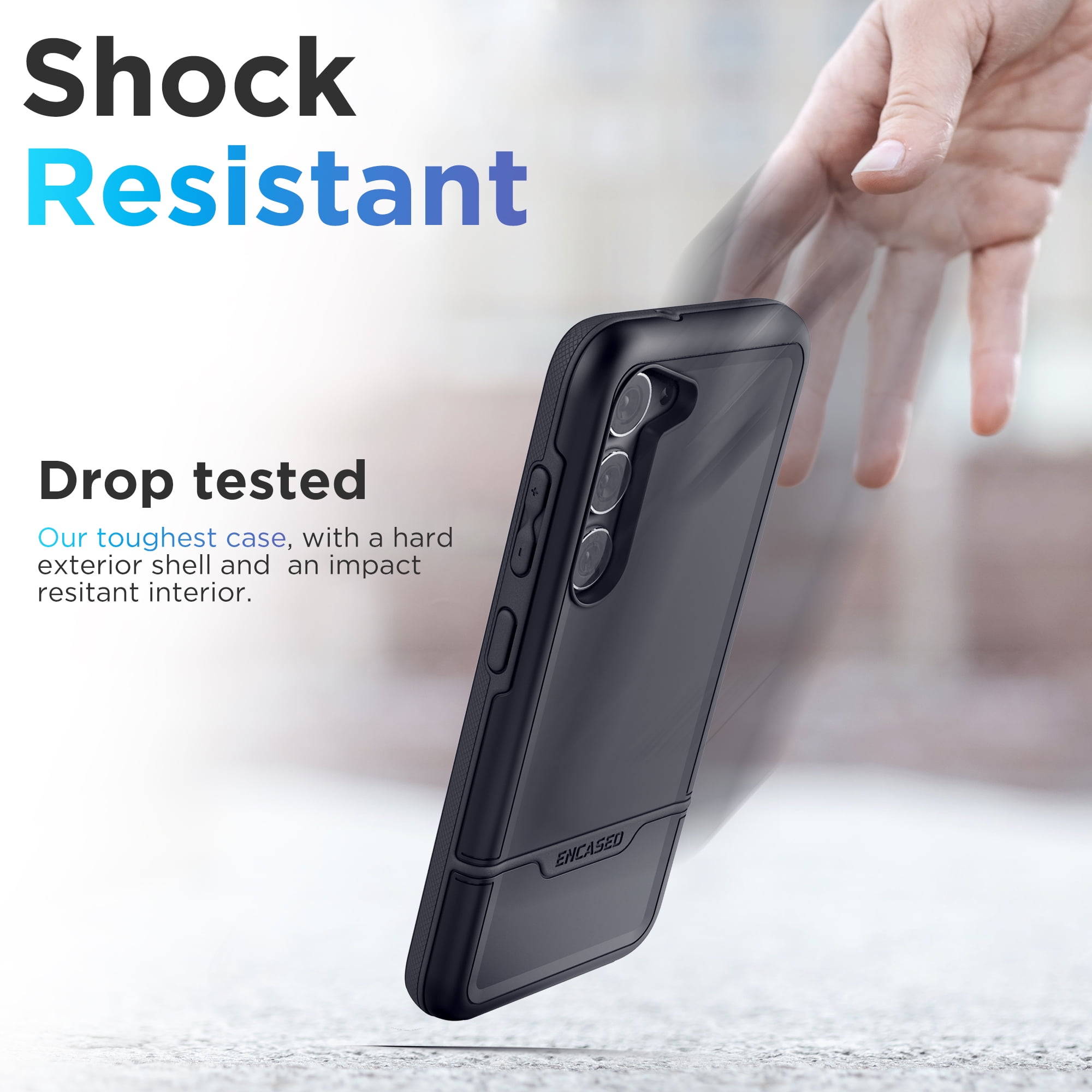 Encased Shockproof Belt Case designed for Samsung Galaxy S23 Case with Holster Clip - Military Grade 10Ft Rugged Protection (Rebel Series)