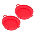thumbnail image 3 of Juego de cestas antiadherentes de silicona para freidora, 2 piezas, accesorios para ollas rojas, 19 cm de diámetro, 3 of 10