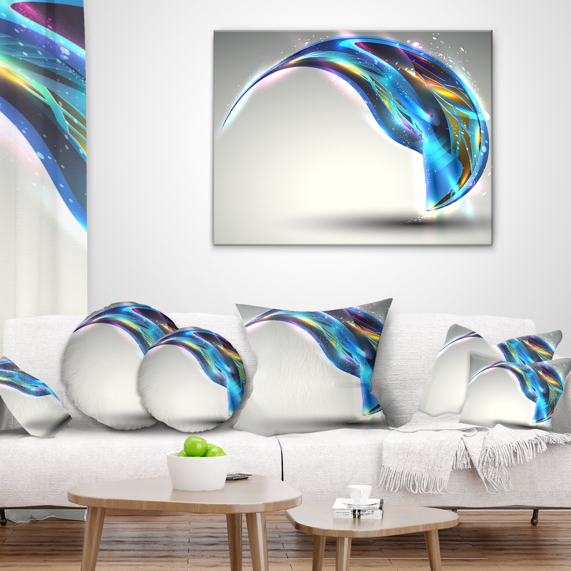 Designart Fantastic Abstract Illustration - Contemporary Throw Pillow - 18x18