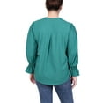 thumbnail image 3 of NY Collection Petite Long Sleeve Y Neck Blouse, 3 of 4
