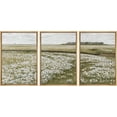 thumbnail image 2 of PixonSign Framed Wall Art Set White Daisy Flower Country Farm Field Nature Wilderness Modern Artwork Watercolor Landscape Decor Chic for Living Room, Bedroom, Office - 24"x36"x3 Panels Natural, 2 of 5