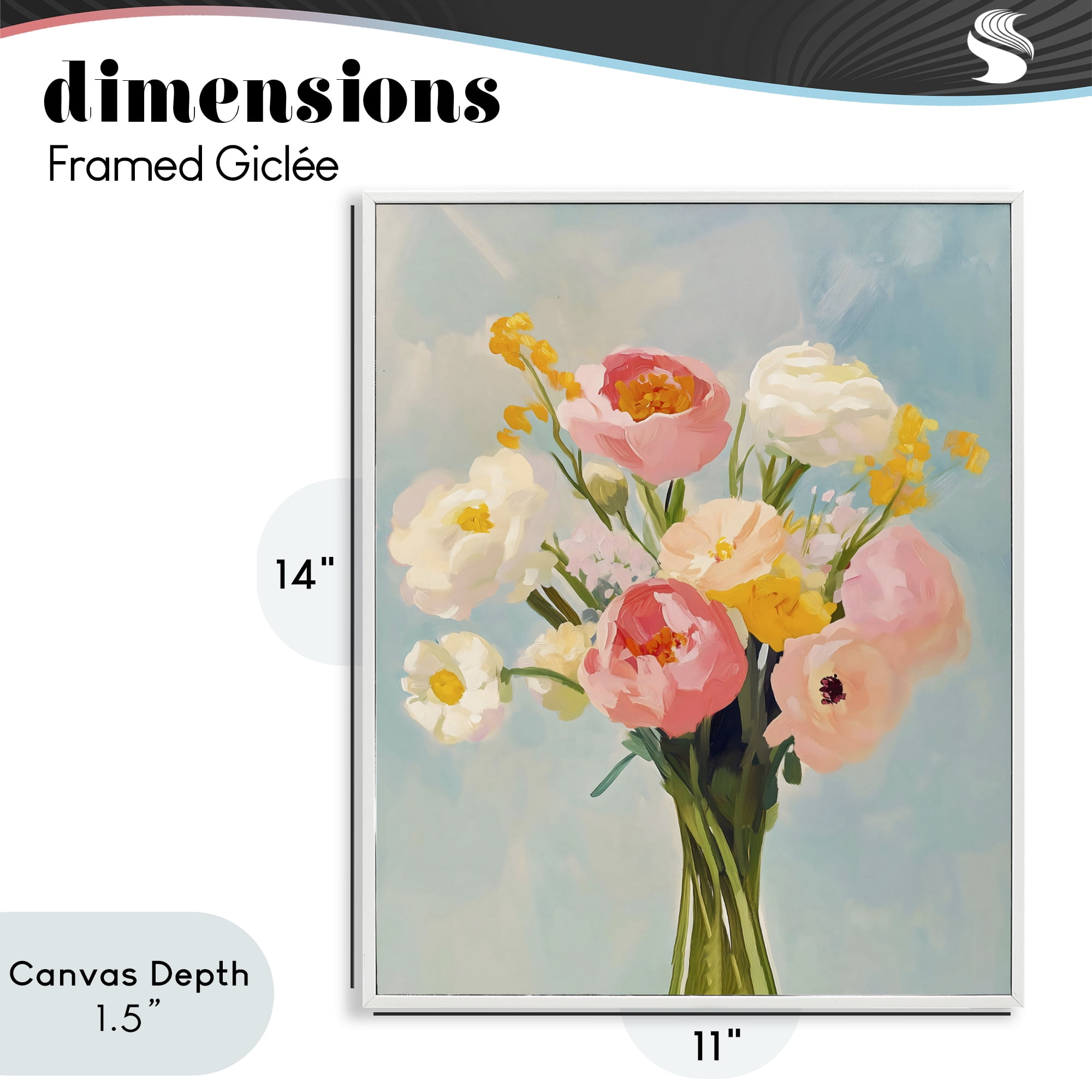 Stupell Industries Eclectic Floral Bouquet White Framed Giclee Art, design by The Prints Vibe