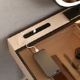 thumbnail image 6 of Lartis Premium Makeup Vanity Table, Storage Dressing Table,Vanity Desk,Dresser Set with Solid Wood upholstered Stool, LED Mercury Mirror, Built-in Sensor Light, USB Socket,Easy Assembly, 6 of 13