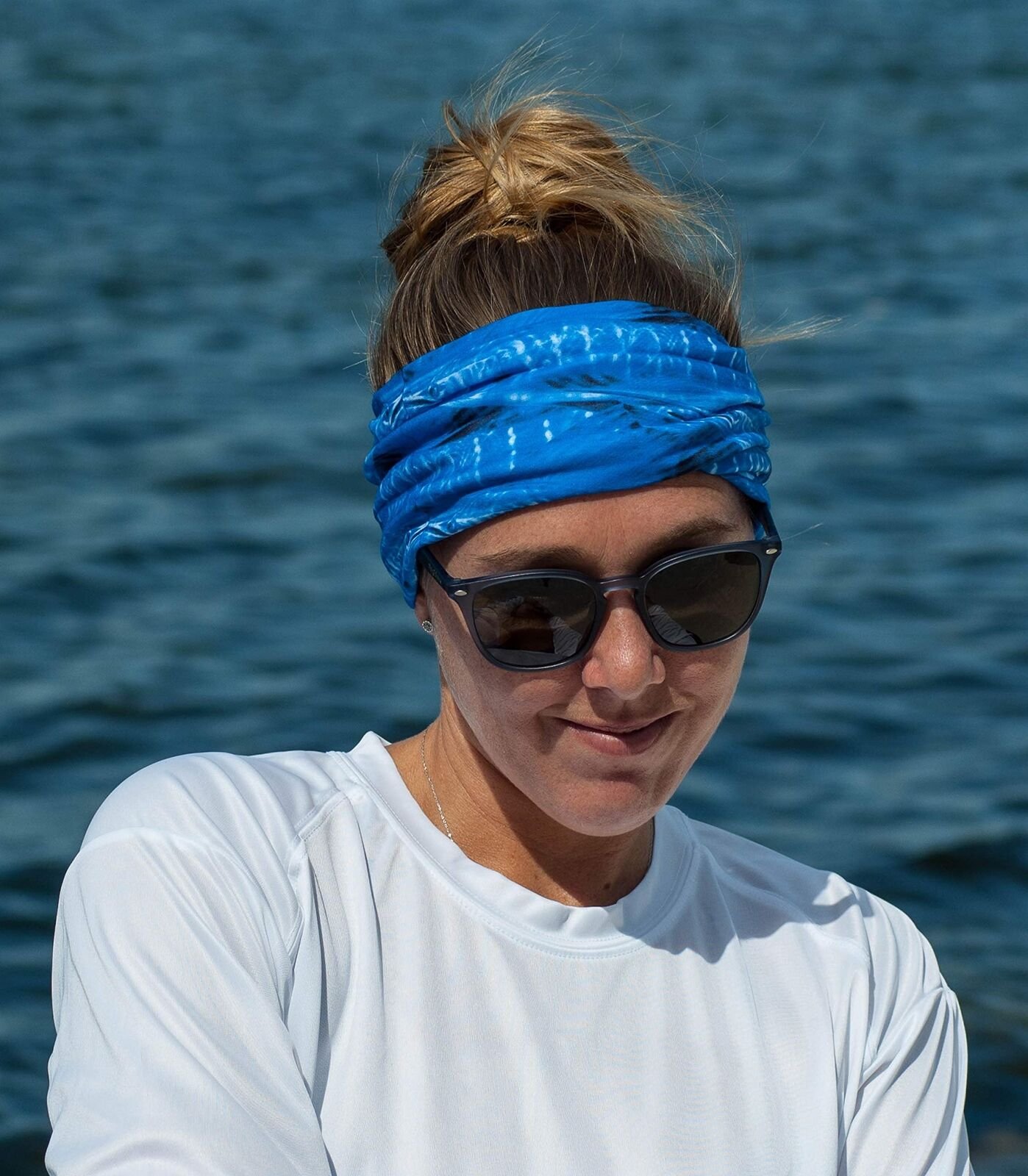 Flying Fisherman™ Blue DigiCamo Sunbandit®, Cloth Face Mask - One Size Fits All