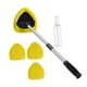 thumbnail image 2 of Herramienta de limpieza de parabrisas de coche, mango telescópico con 3 almohadillas de microfibra reutilizables para RV, SUV, camión, varilla de Almohadillas amarillas, 2 of 8