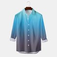 thumbnail image 5 of Mens Fashion Casual Gradient Digital 3D Printed Lapel Button Down Shirt Top, 5 of 5
