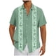 thumbnail image 1 of Mens Casual Botón Arriba Camisas Manga Corta Vintage Boliche Cuba Playa Camisas de Verano Botón Arriba, 1 of 5