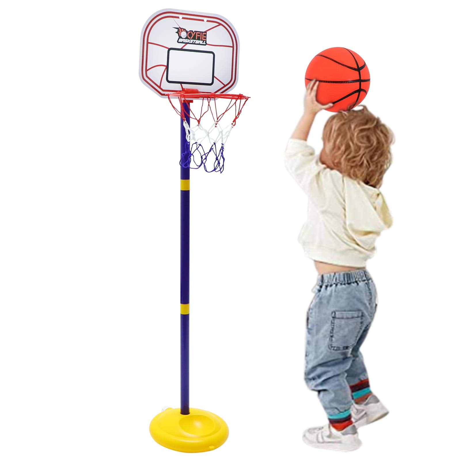 Portable Kids Indoor Outdoor Basketball Hoop Stand Adjustable Height Sports Toys 