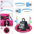 thumbnail image 3 of JoyStone Saucer Tree Swing Set for Kids Adults, 40" Durable Multi-Strand Adjustable Ropes Flying Swing Seat for Outdoor Playground, Backyard, Pink, 3 of 8