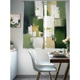 thumbnail image 4 of Abstract Graffiti Sheer Curtains 72 Inches Long 2 Panels Geometric Beige Green Oil Painting Light Filtering Semi Sheer Window Curtains Drapes for Bedroom Living Room 52"x72", 4 of 7