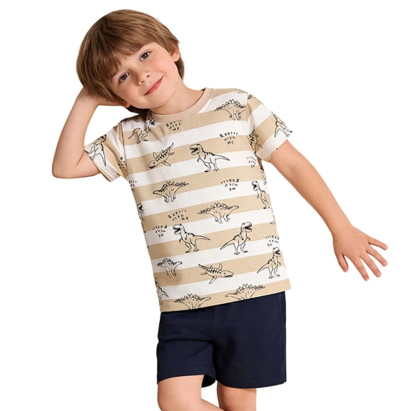 Bovxnpu Boys Short Sleeve T Shirts Kids Summer Tops Solid Crew Neck Pullover T-Shirt Summer Kids Tees