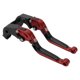 thumbnail image 1 of Palancas de freno y embrague cortas y largas para Kawasaki ZX14R 2006-2017, palanca de freno ajustable de motocicleta, aleación de aluminio, cabeza roja, mango negro, 1 of 6