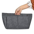 thumbnail image 2 of IDEANATEGRATE 1Ud Bolsa Organizadora De Cosméticos Portátil En Fieltro Gris Oscuro Ideal Para Vacaciones Y Excursiones, 2 of 3