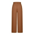 thumbnail image 3 of USNSM Wide Leg Pants for Women Trendy Solid Color Palazzo Trousers Fashion Elastic Waist Pant Loose Comfy Sweatpants Brown L, 3 of 6