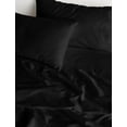 thumbnail image 4 of 100% Egyptian Long Staple Cotton Bedsheet Set, 700 Thread Count, 4-PC Sheets Set, Black Color, Twin Size, 15 Inch Deep Pocket of Fitted Sheet, Soft Sateen Weave Breathable, 4 of 7