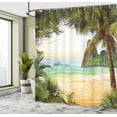 thumbnail image 4 of Ambesonne Island Shower Curtain, Palm Coconut Trees Beach, 69"Wx70"L, Green Brown Cream, 4 of 4