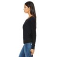 thumbnail image 3 of The Bella + Canvas Ladies Flowy Long Sleeve Off Shoulder T-Shirt - BLACK - S, 3 of 3