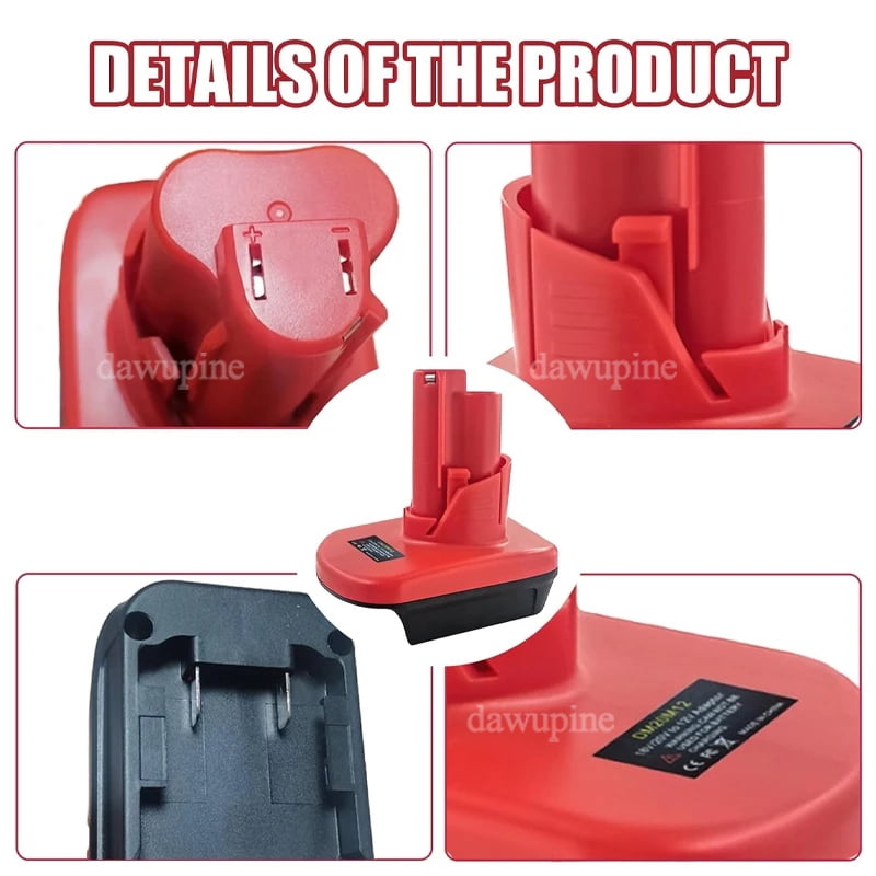 DM20M12 Adapter Converter for Mil*wau*kee for M18 for De*walt 18V 20V Lithium Battery DCV200 For Mil*wau*kee 12V For M12 Power Tools