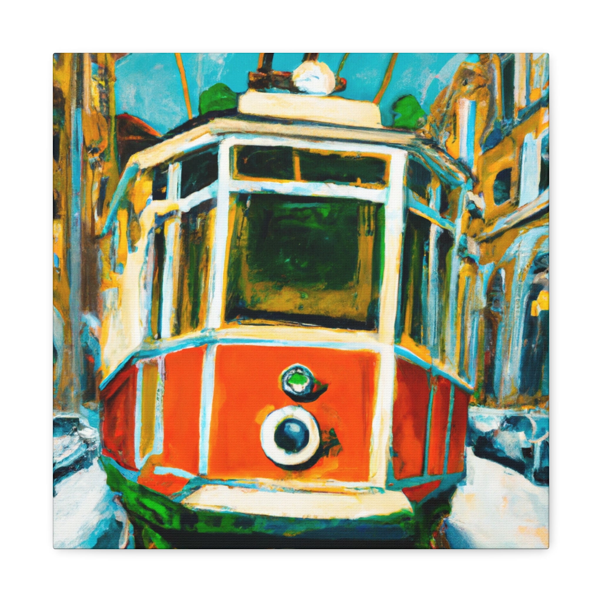 "Tram Through Neoclassicism" - Canvas
