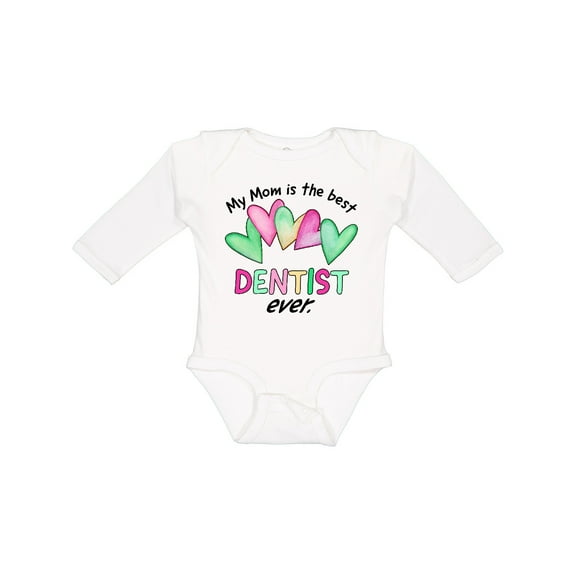 Inktastic My Mom is the Best Dentist Ever Boys or Girls Long Sleeve Baby Bodysuit