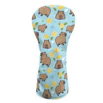 Yuyamidu Capybara Golf Club Covers Driver Headcover Hybrid Headcover Fairway Wood Head Covers Lemon Golf Headcovers PU Leather Golf Headcovers for Golf Clubs Women Golfer, Blue