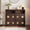 Brownish-red 4 drawers, variant on Gaderth Shoe Cabinet with Flip Drawers, Wooden Shoe Rack Cabinet, Shoe Storage Cabinet with Adjustable Shelves & Open Storage, Flower Pattern & Diamond Handle for Entryway, Hallway
