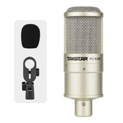 TAKSTAR PC-K200 Cardioid-directional Condenser Recording Microphone Metal Structure Wide Frequency Response with Shock Mount for Network Karaoke Live Broadcast Personal Recording Instrument Recording