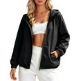 thumbnail image 2 of Lightweight Hiking Jacket Women Long Sleeve Casual Hooded Zip Up Jackets with Pockets Fall Windbreaker Outerwear, 2 of 6