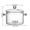 thumbnail image 3 of Glass Cooking Pot - Glass Saucepan Heat-Resistant Borosilicate Glass Handmade Cookware Set stovetop Pot - Safe for Pasta Noodle, Soup, Milk, Tea,salad, 3 of 8