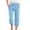 Light Blue, variant on Cotton Linen Capri Pants for Women Relaxed Fit Elastic Waist Straight Leg Cropped Pants with Pockets Womens Capris