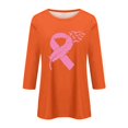 thumbnail image 2 of NAMTYQX 3/4 Sleeve Tops for Women Round Neck Fashion Cool Saffron Size L, 2 of 4