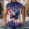 thumbnail image 5 of adaychics Men's Patriotic Tank Tops American Flag Eagle Summer Patriotic Vests Fashion Sleeveless Shirts for Gym, 5 of 6