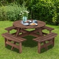 thumbnail image 2 of New, Durable Fir Wood Picnic Table with Umbrella Hole - Seats 8, 2 of 3