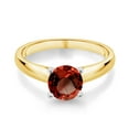 thumbnail image 2 of Gem Stone King 10K White And Yellow Gold Red Garnet Engagement Ring for Women | 1.50 Cttw | Round 7MM | Gemstone January Birthstone | Size 6, 2 of 4