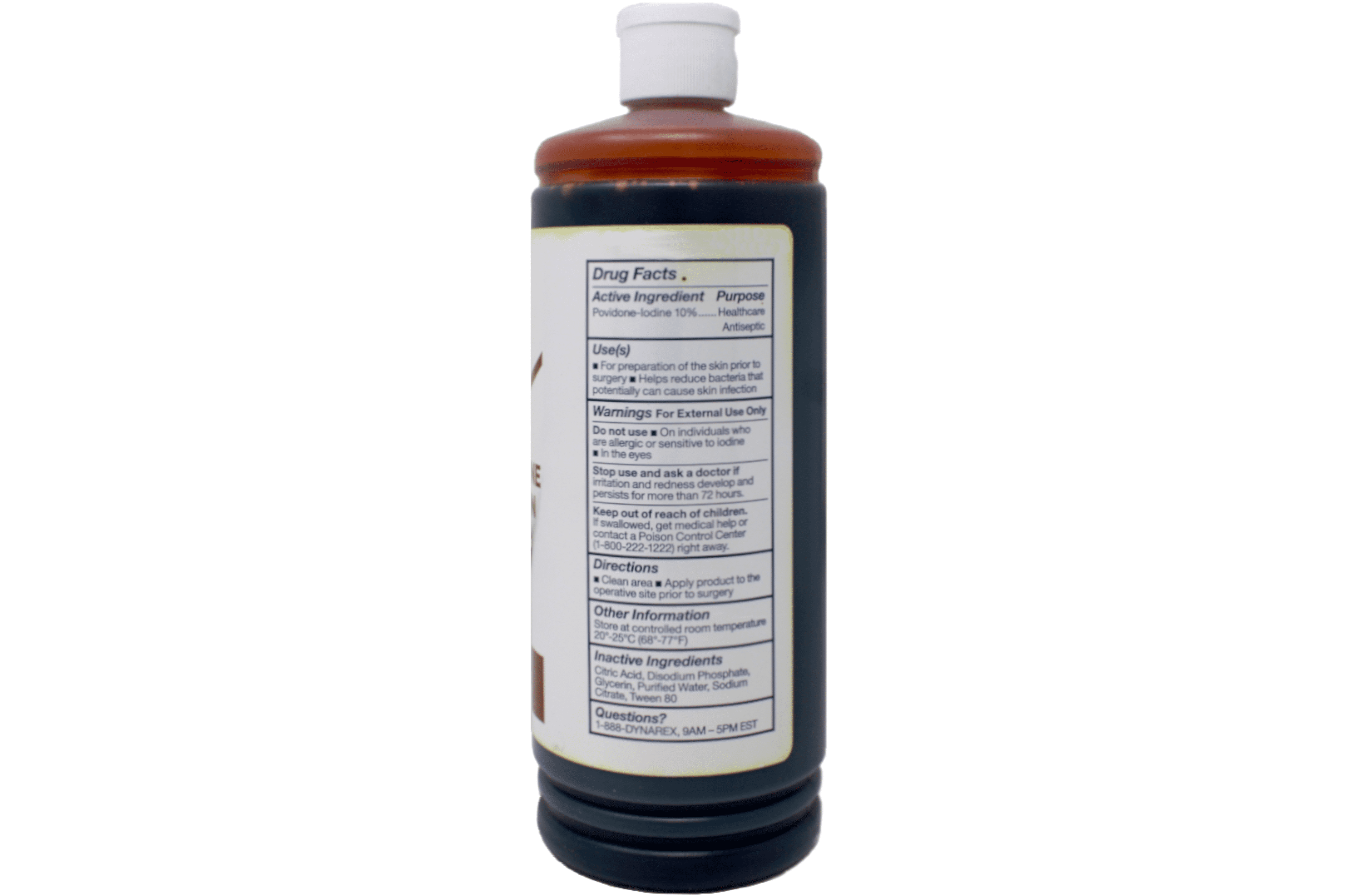 Dynarex Povidone Iodine Prep Solution USP Preoperative Skin Preparation 16 fl oz (Pack of 2)