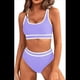 thumbnail image 1 of Conjuntos de Bikini para Mujer, Trajes de Baño Deportivos de Dos Piezas, Trajes de Baño de Corte Alto con Bloques de Color, , L, 1 of 5