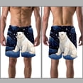 thumbnail image 3 of luoweisi Men's Beach Shorts Quick Dry Swim Trunks with Mesh Lining Galaxy Polar Bear L, 3 of 5