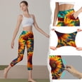 thumbnail image 4 of JUSLIO Womens Capris with Pockets High Elastic Slim Yoga Workout Capris Leggings, 4 of 8