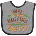 thumbnail image 3 of Inktastic Turkey, Gravy, Beans, Rolls, Casserole Boys or Girls Baby Bib, 3 of 4