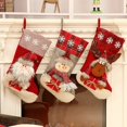 thumbnail image 2 of Calcetín de Navidad para decoración de mascotas, primer regalo de Navidad, divertido árbol, copo de nieve, rojo, verde, pata a cuadros, botas, chimenea, decoración del hogar, 2 of 4
