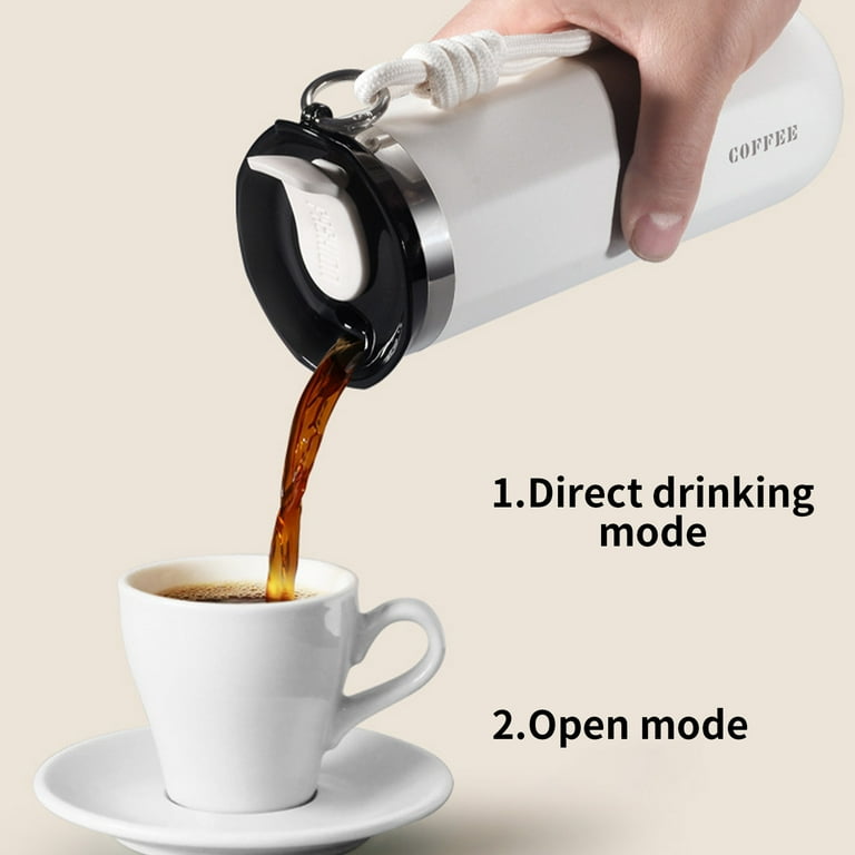 17oz Vacuum Insulated Stainless Steel Coffee Cup | Double Wall Travel Mug  with Leak-Proof Lid | 6-Hour Hot/Cold Retention | White Color | 500ml ...